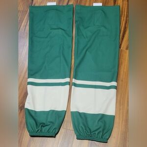 Pro Stock Ice Hockey Socks Adult 30” 32” Green with Cream New
